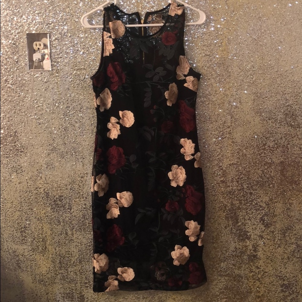 Embroidered floral Calvin Klein dress